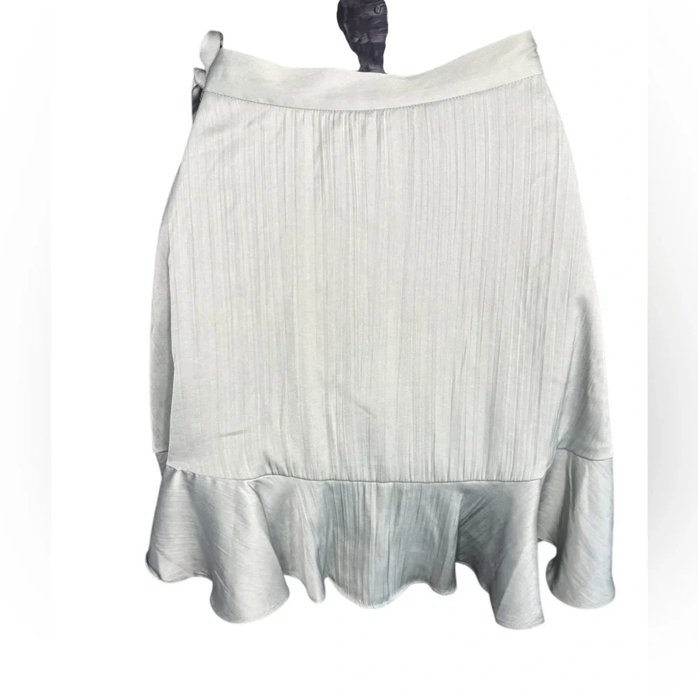 Maeve Anthropologie Ruffle Mini Skirt Moss Green Size XXS preloved